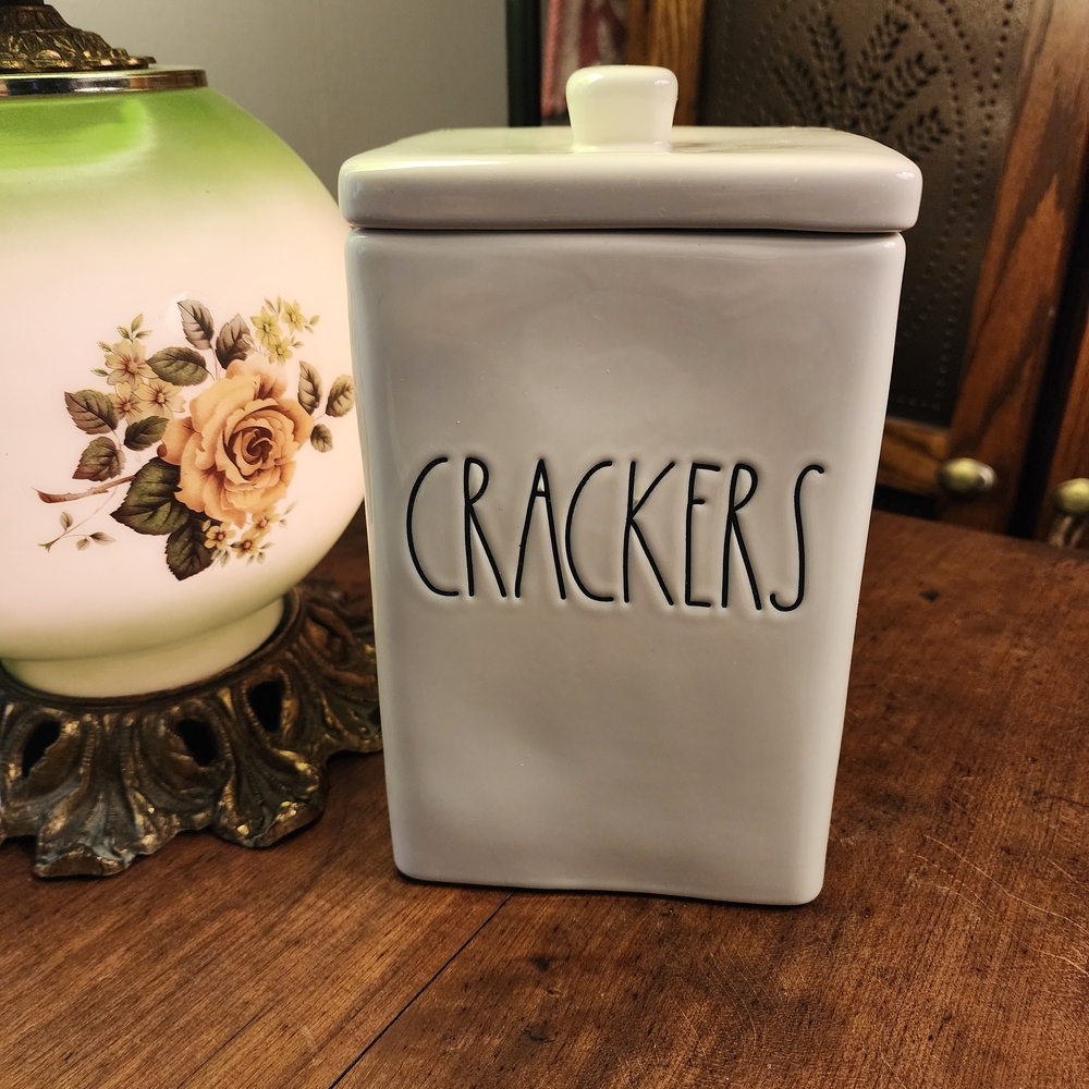 Sold Rae Dunn White CRACKERS Canister